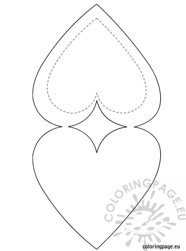 Heart shaped card template – Coloring Page