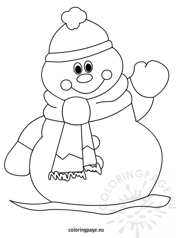 Winter – Snowman coloring page for kids – Coloring Page