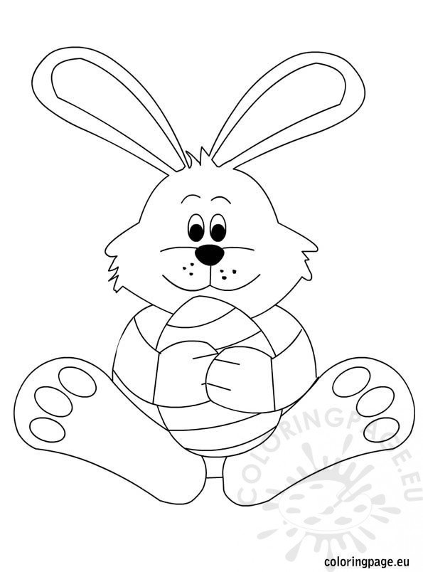 Easter rabbit with egg coloring page – Coloring Page
