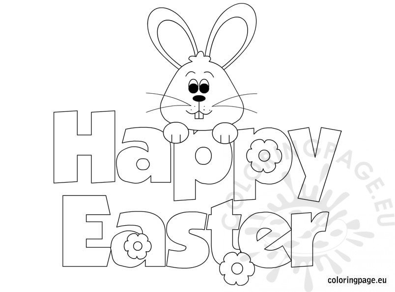 Easter Coloring Happy Easter Coloring Page