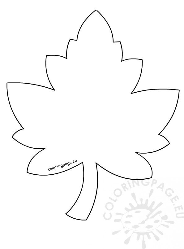 Maple Leaf Template – Coloring Page