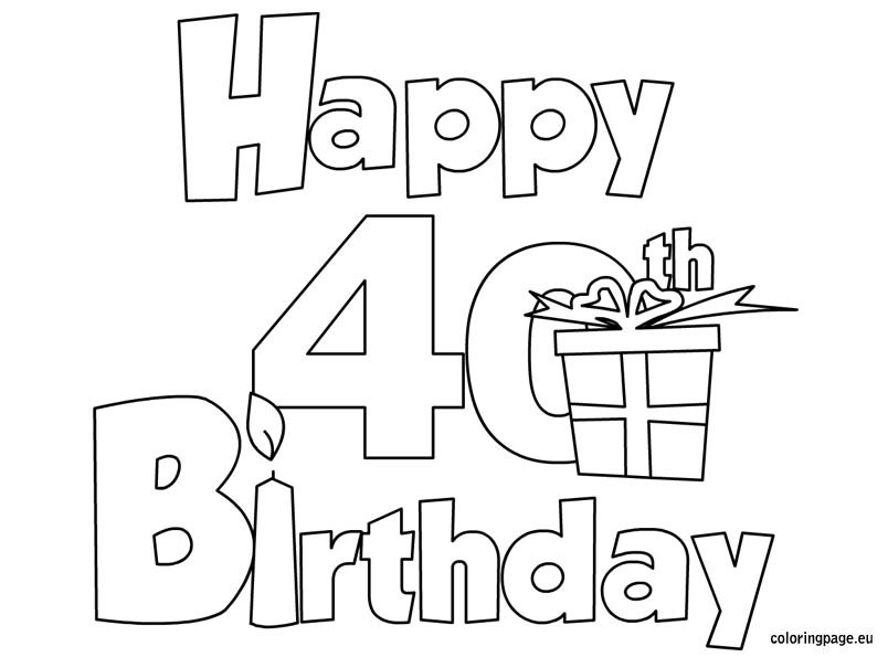 Happy 40th Birthday Free Printables