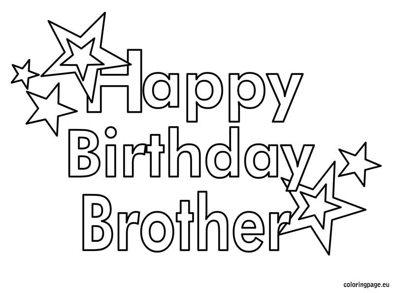Happy Birthday Brother coloring page – Coloring Page