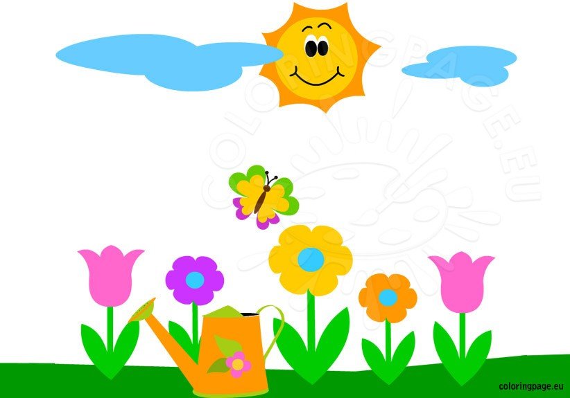 Spring clip art – Coloring Page