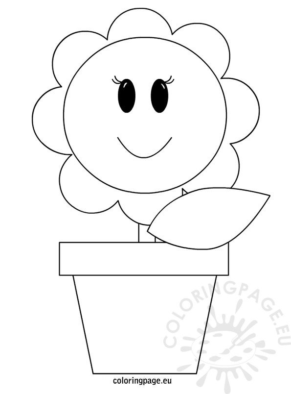 Vase with flower coloring page – Coloring Page