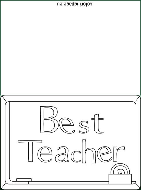 Best Teacher Card coloring – Coloring Page