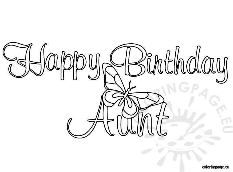 Happy Birthday Aunt coloring page – Coloring Page