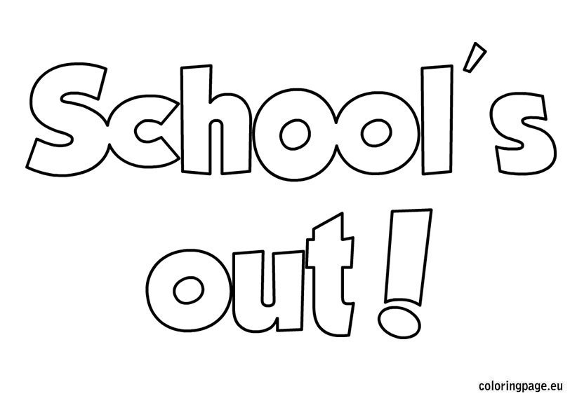 School’s out coloring sheet – Coloring Page