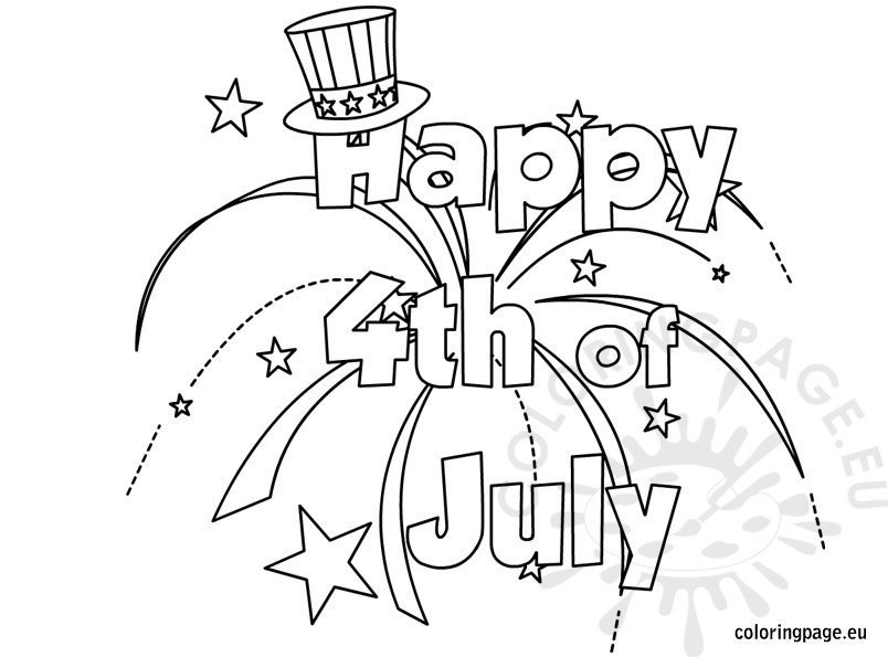 Happy 4th July coloring – Coloring Page