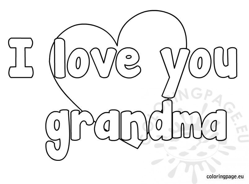 I love you grandma coloring page – Coloring Page