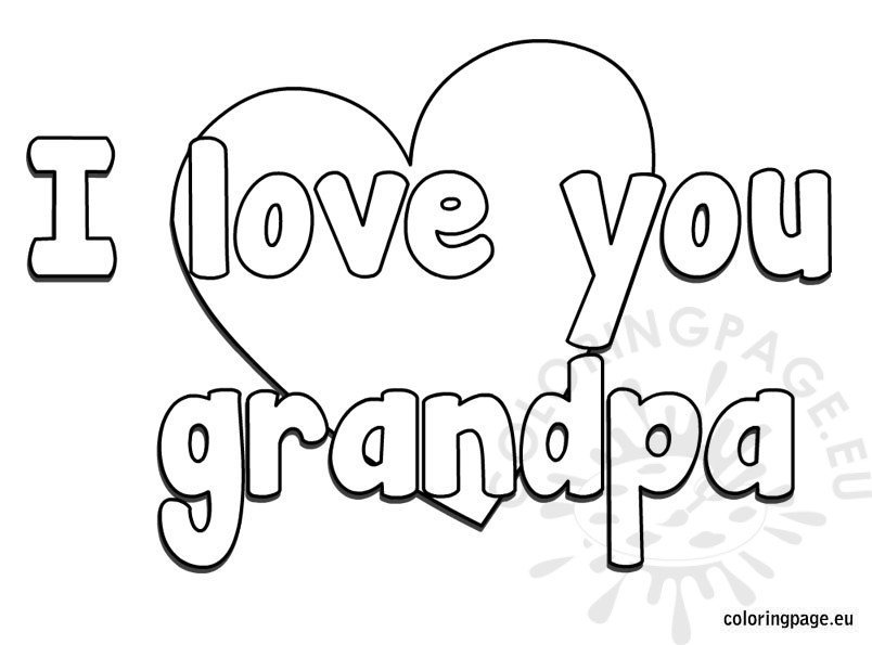 i love you great grandpa coloring pages - photo #1