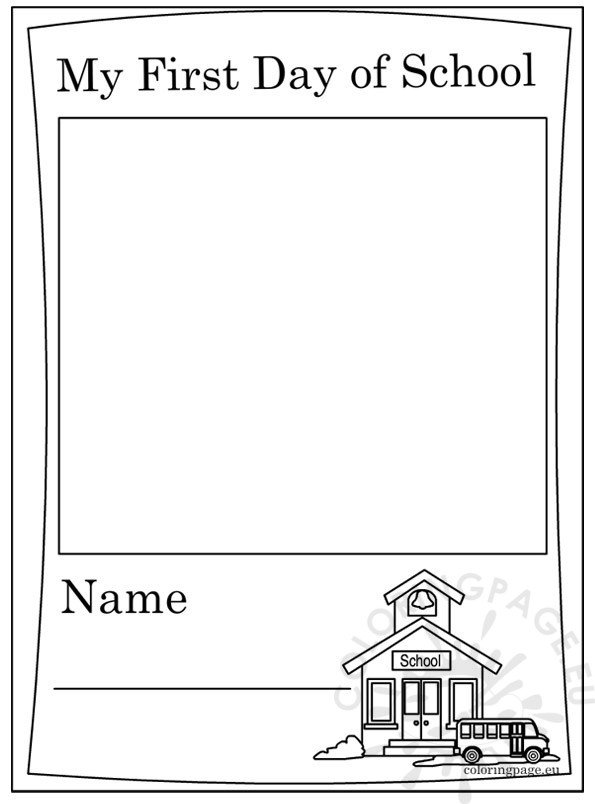 First Day of School – Coloring Page
