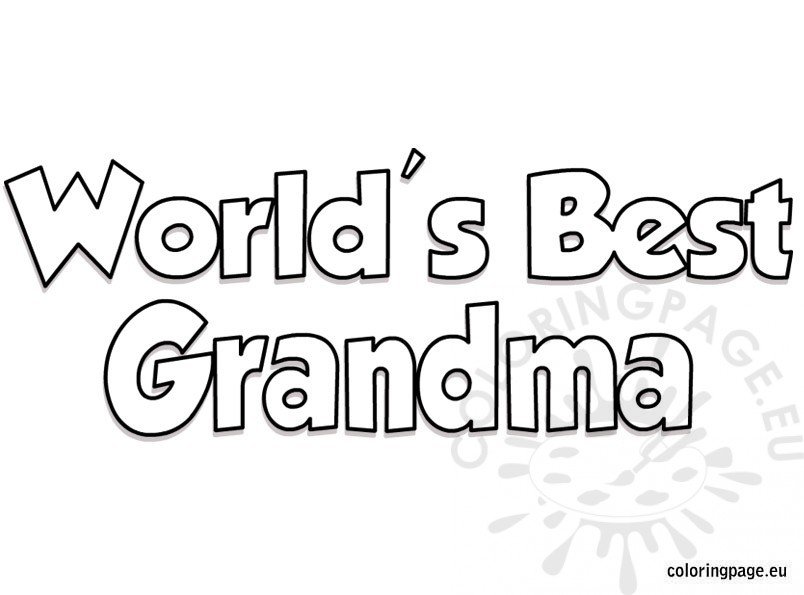 World's Best Grandma coloring page - Coloring Page