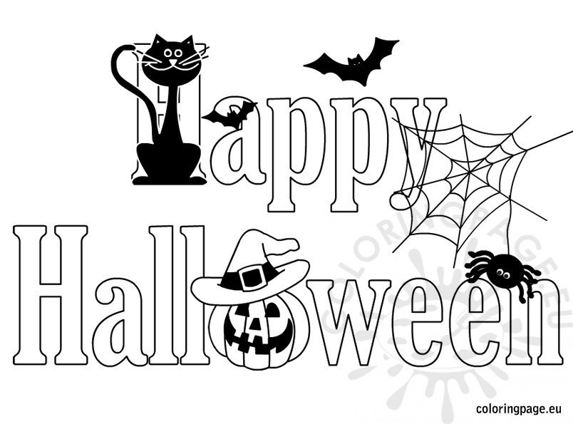 Happy Halloween coloring sheet – Coloring Page