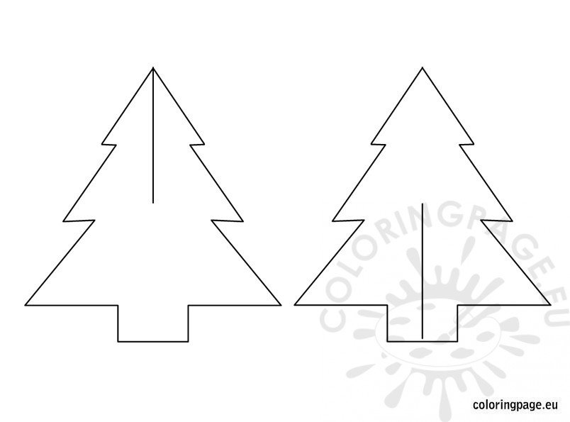 3D Christmas Tree template – Coloring Page