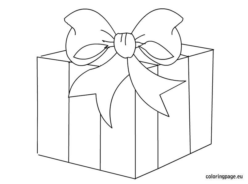 Gift box clip art – Coloring Page