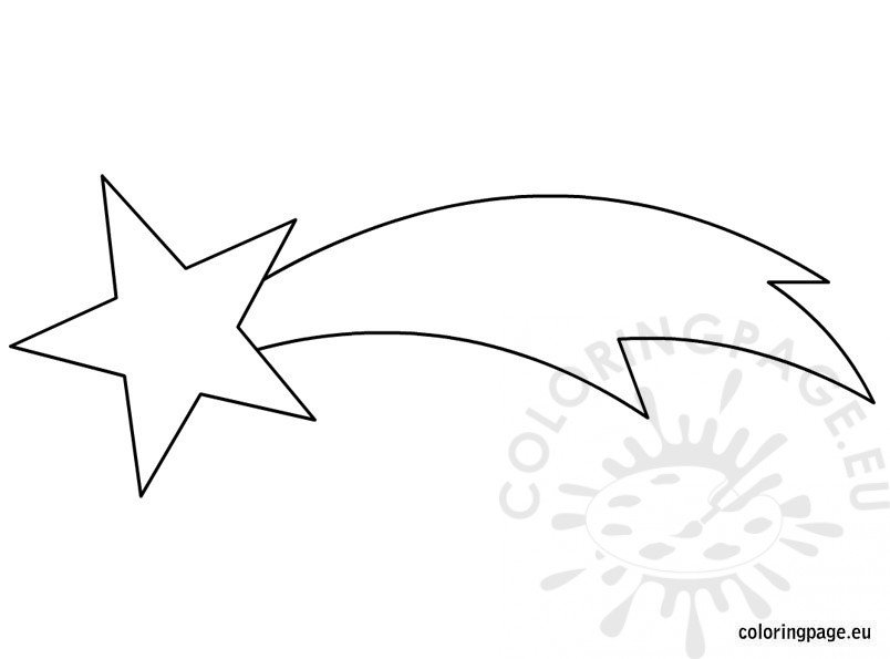 Christmas Star Comet template – Coloring Page