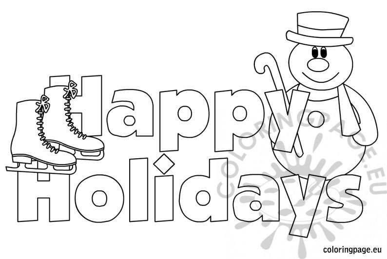 Happy Holidays images Coloring Page