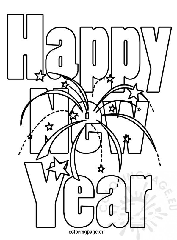 Happy New Year Coloring Pictures – Coloring Page