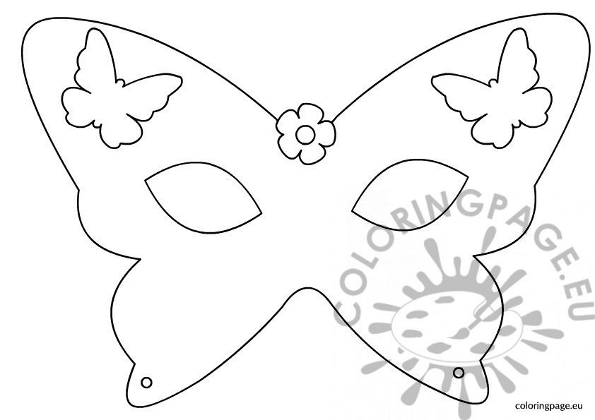 Butterfly mask template Coloring Page