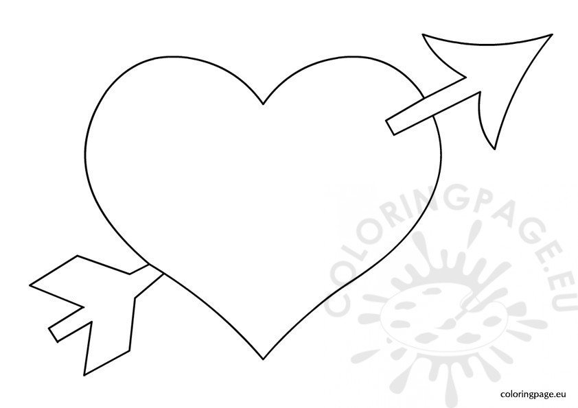 Heart with arrow coloring Coloring Page