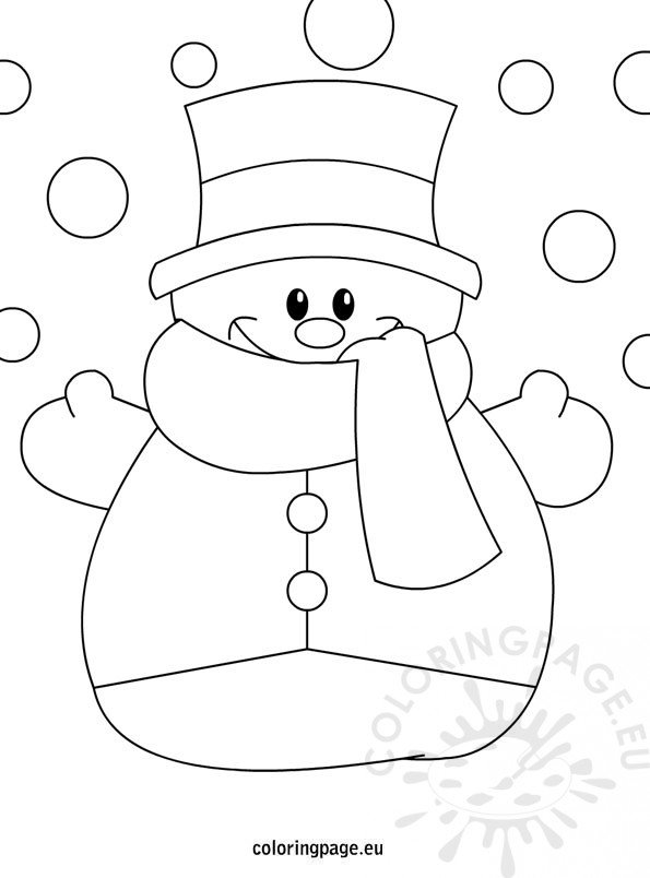 Winter coloring page Snowman Coloring Page