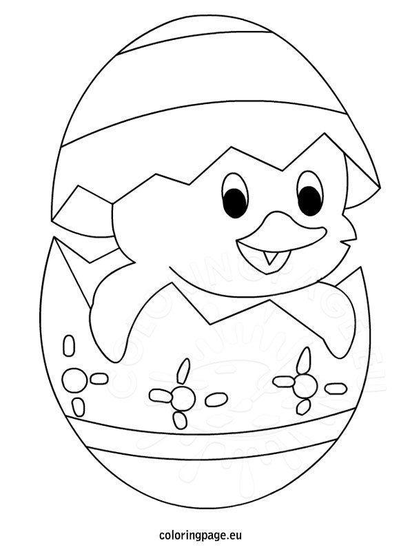 Easter – Cute Chick – Coloring Page