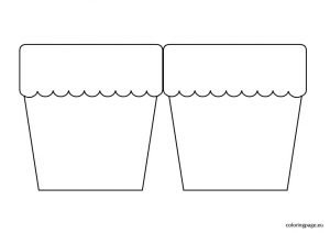 Flower Pot Card Template – Coloring Page