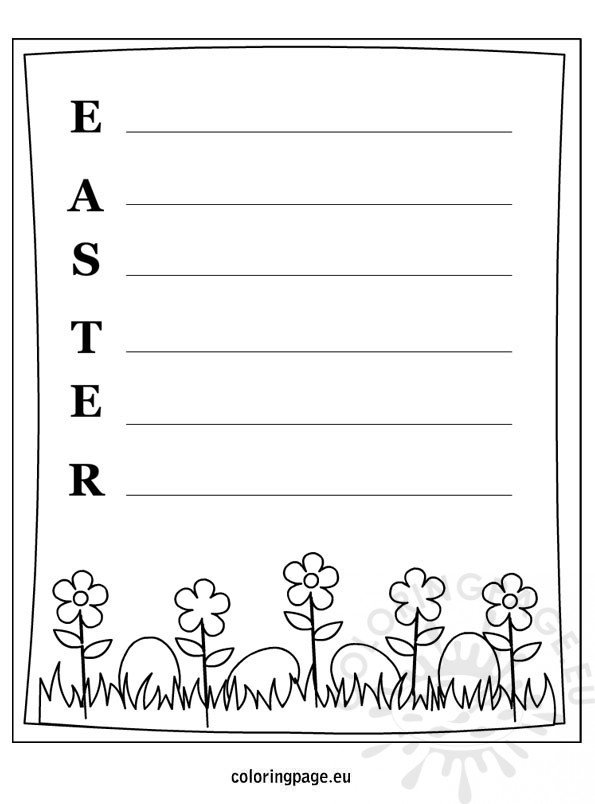 Easter Writing Template – Coloring Page