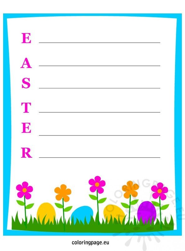 Easter Acrostic Poem Printable – Coloring Page