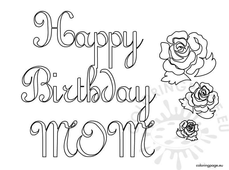 Happy birthday mom 2 - Coloring Page