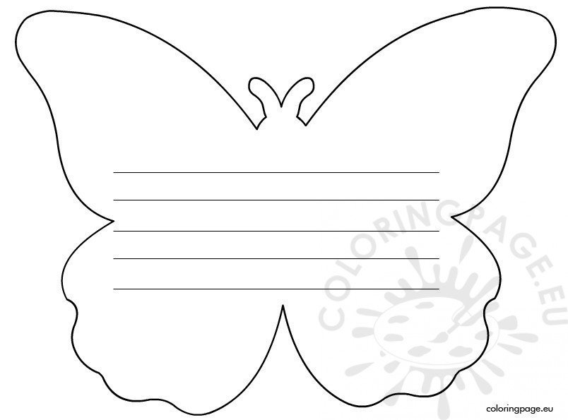 Writing Paper Butterfly Coloring Page