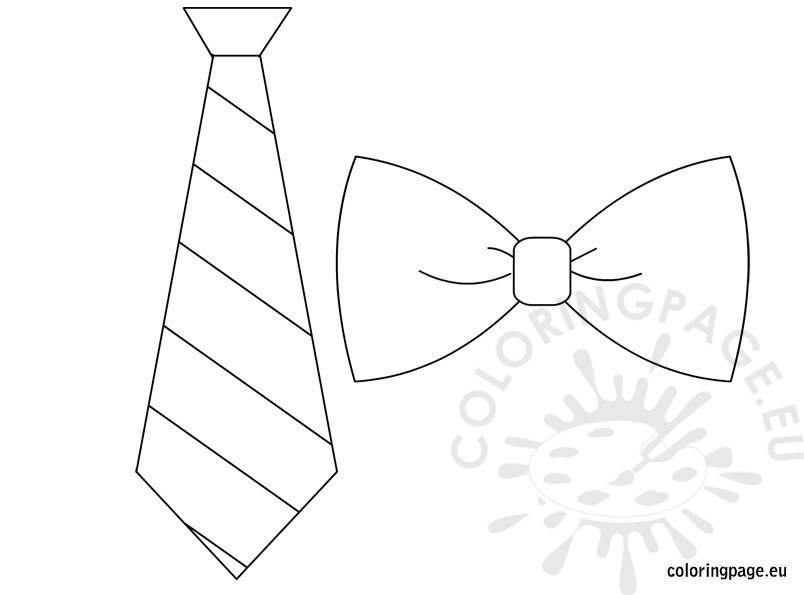 Tie bow tie template Coloring Page