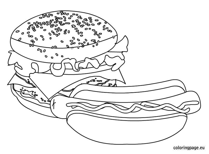 Fast Food – Coloring Page