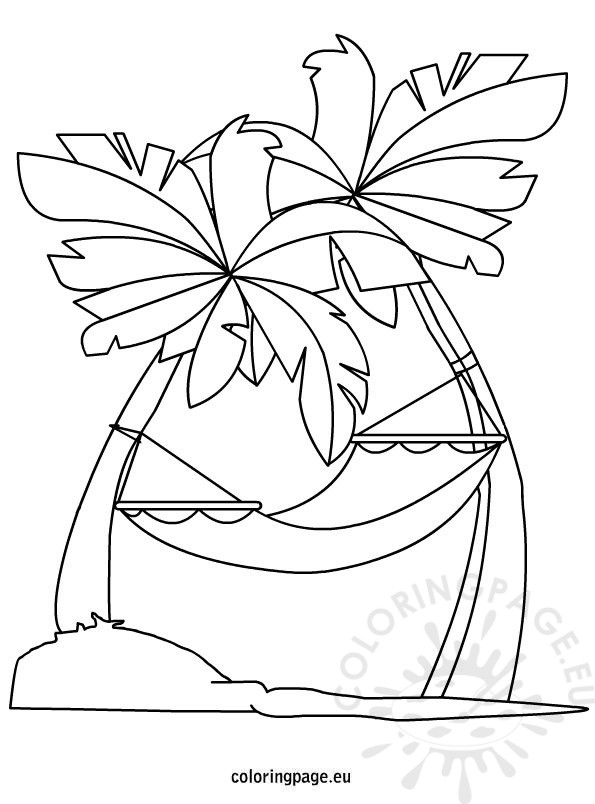 Summer – Hammock – Coloring Page