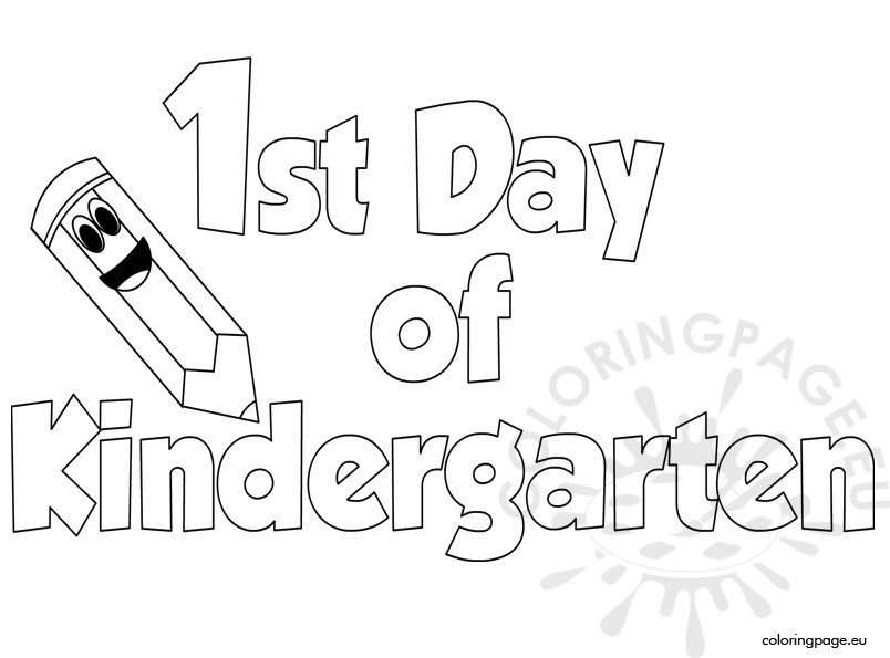 1st Day Of Kindergarten Free Coloring Page