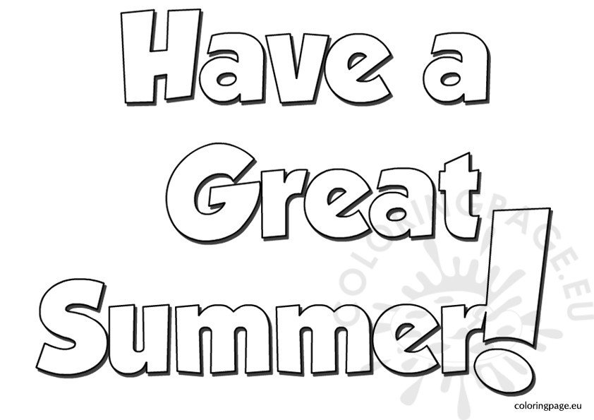 Have a great summer coloring page – Coloring Page