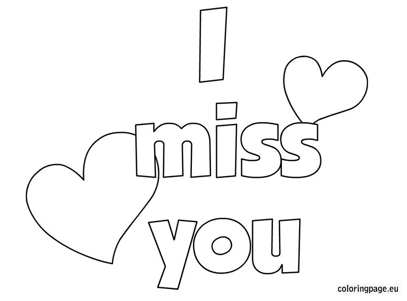I miss you coloring page Coloring Page