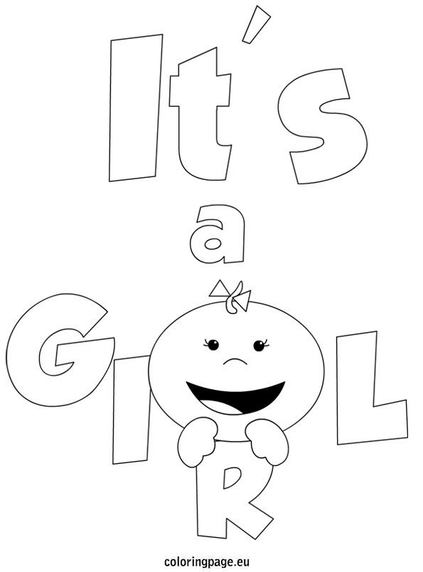 It’s a Girl – Coloring Page