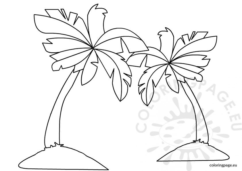 palm tree beach coloring pages - photo #15