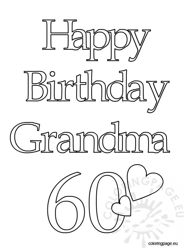 Happy Birthday Grandma 60 – Coloring Page