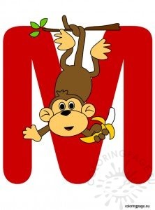 Alphabet – Letter M – Coloring Page