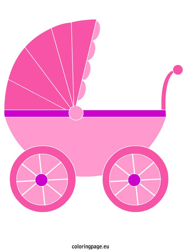Pink Baby Carriage – Coloring Page