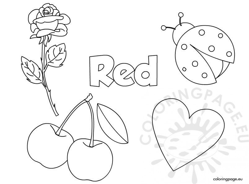 Red Color Activity Sheet – Coloring Page
