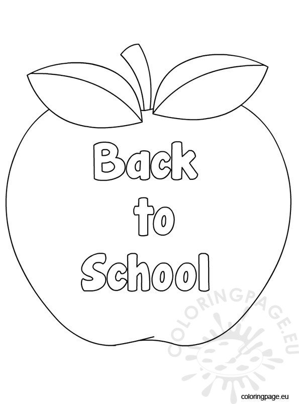 Back To School Apple Coloring Page Coloring Page