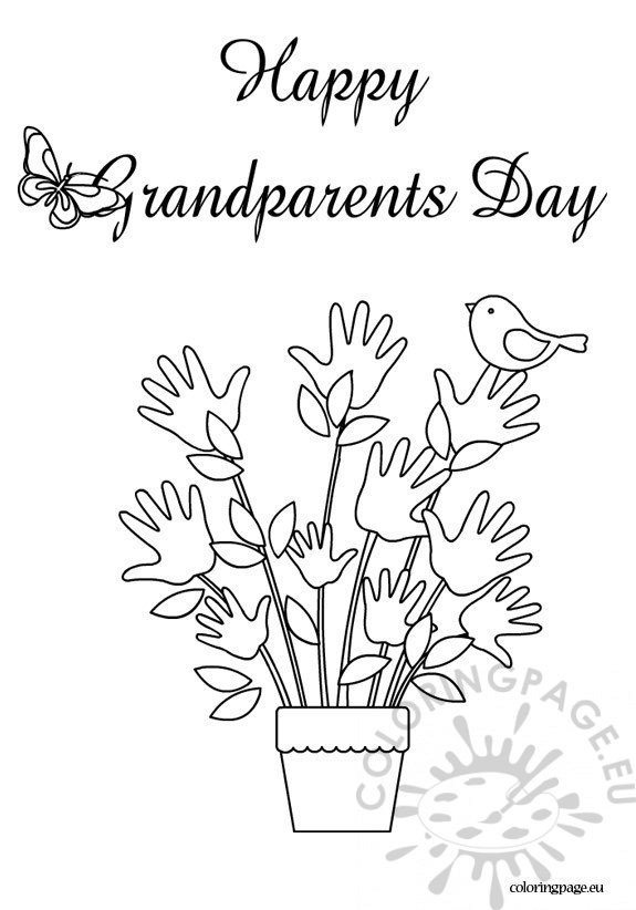 Happy grandparents day coloring sheet – Coloring Page