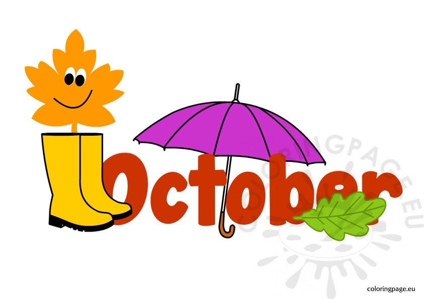 October Clip art – Coloring Page