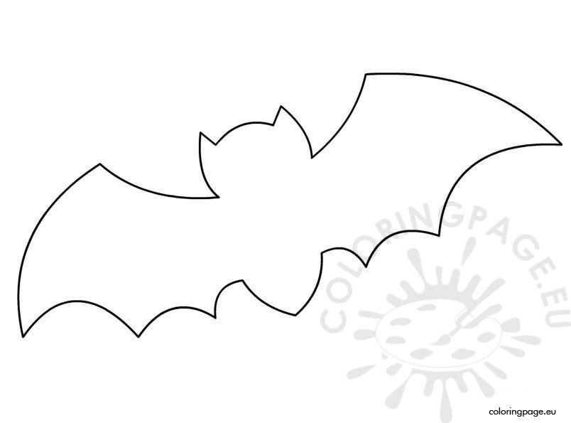 Printable Bat Template Coloring Page