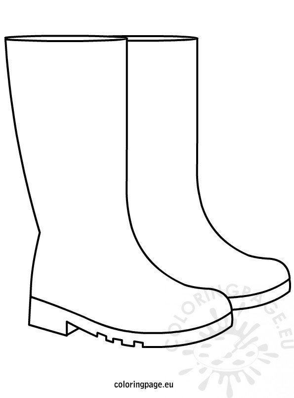 Autumn Rain Boots Coloring Page