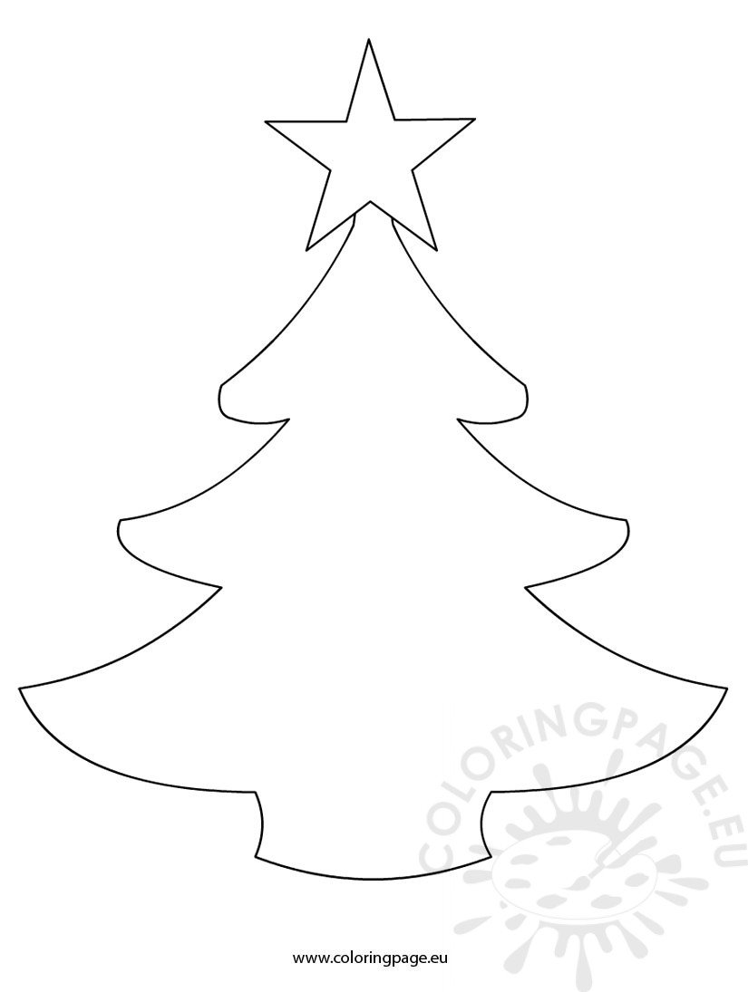Simple Christmas tree template – Coloring Page